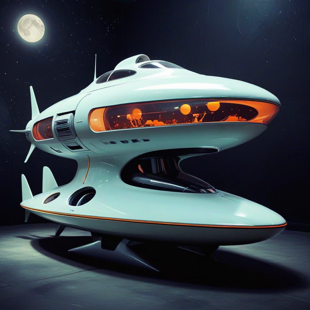 Atomic Age Space Vampire in Retro Futuristic Hideout