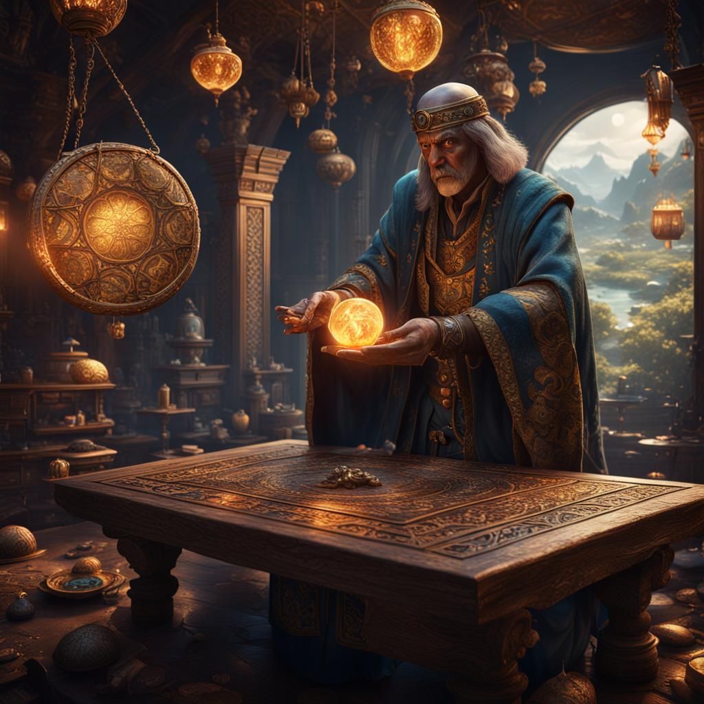 Fantastical Fortune Teller in Detailed Matte Painting