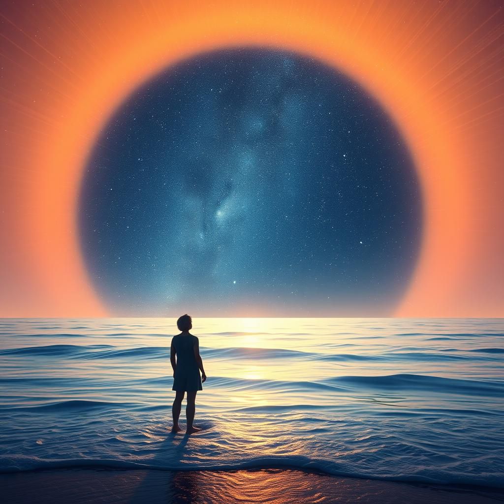 Starry Ocean Dreamscape in 3D Digital Art