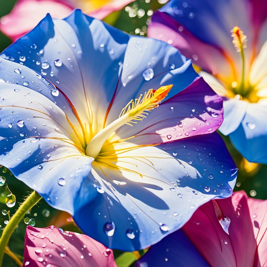 Morning Glories in Sunshine: A Modernist Floral Art