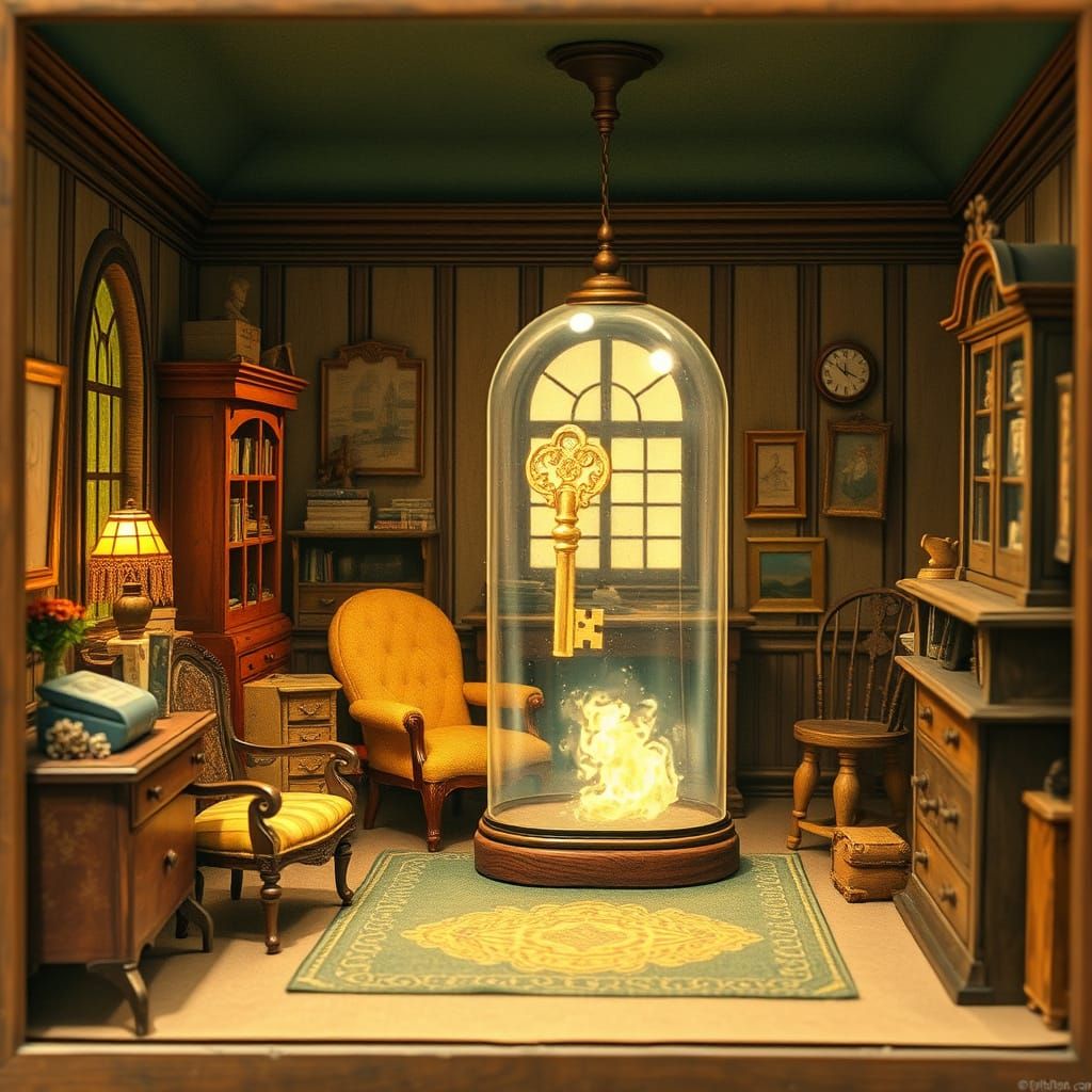 Charming Victorian Miniature Museum Room in Storybook Style