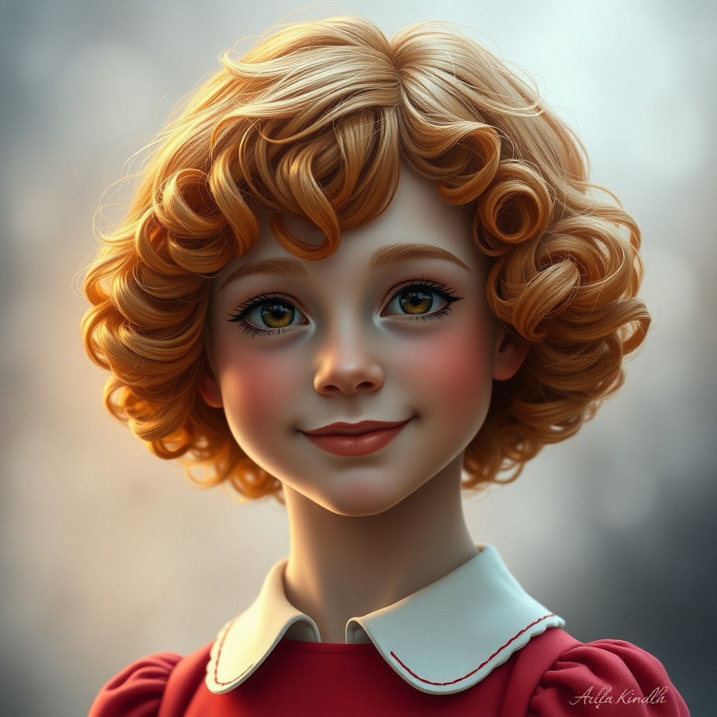 Enchanting Portrait of a Young Woman in Oil Painting Style