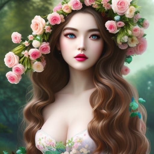 Detailed Gothic Painting of a Blonde Woman