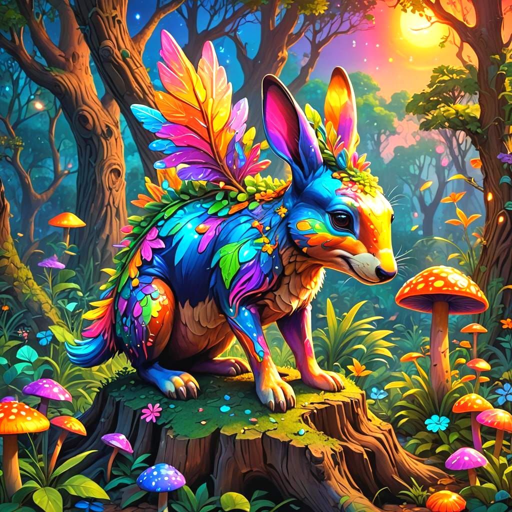Lisa Frank Aardvark: Fantastical Detailed Art