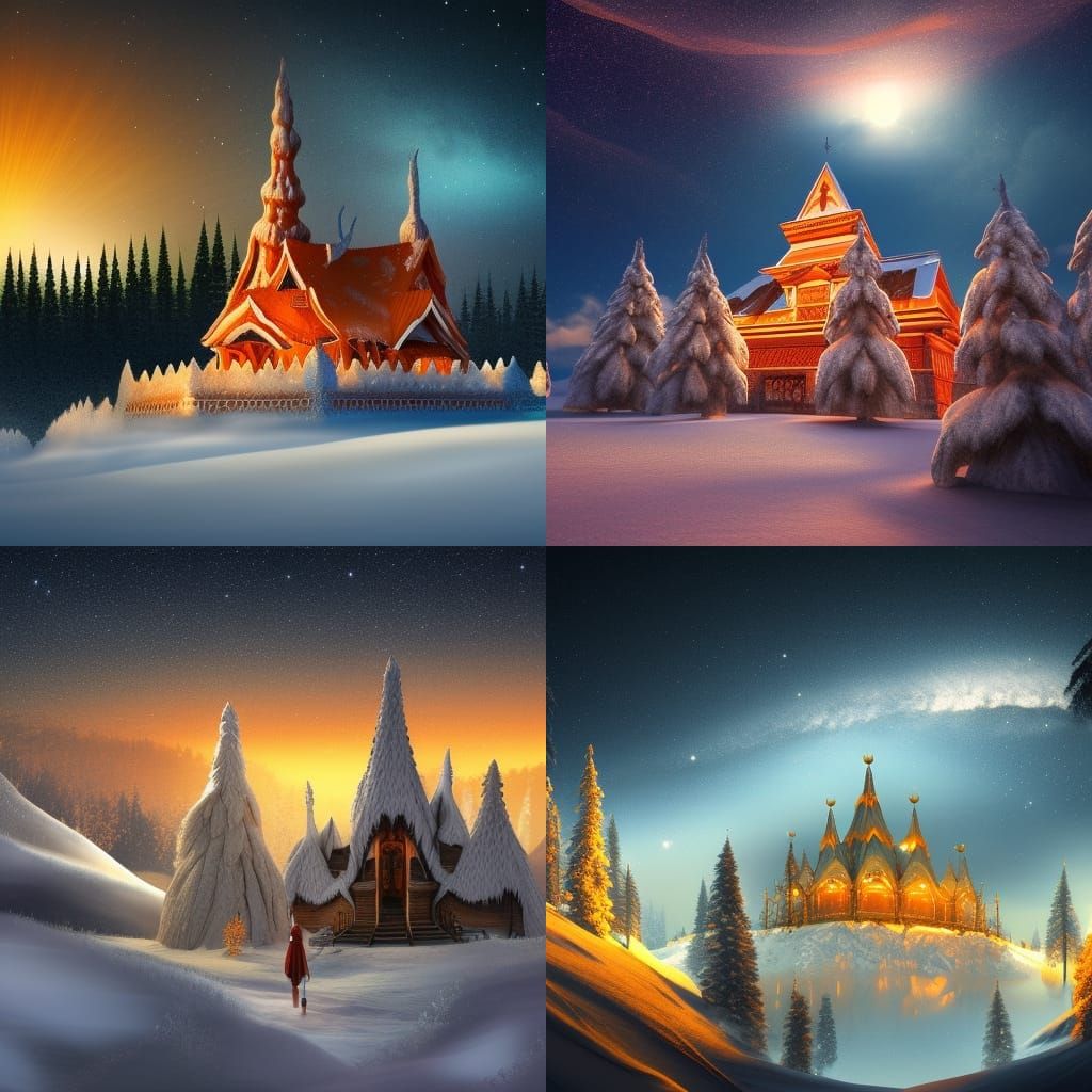 Ethereal White Palace in Taiga Mountains