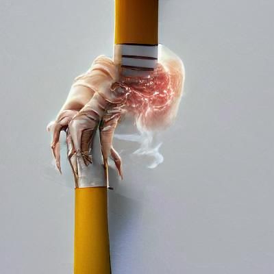 Surreal Human Cigarette: A Symbolic AI Artwork