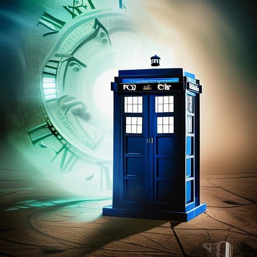 Hyperrealistic TARDIS Splash Art in 8k Resolution