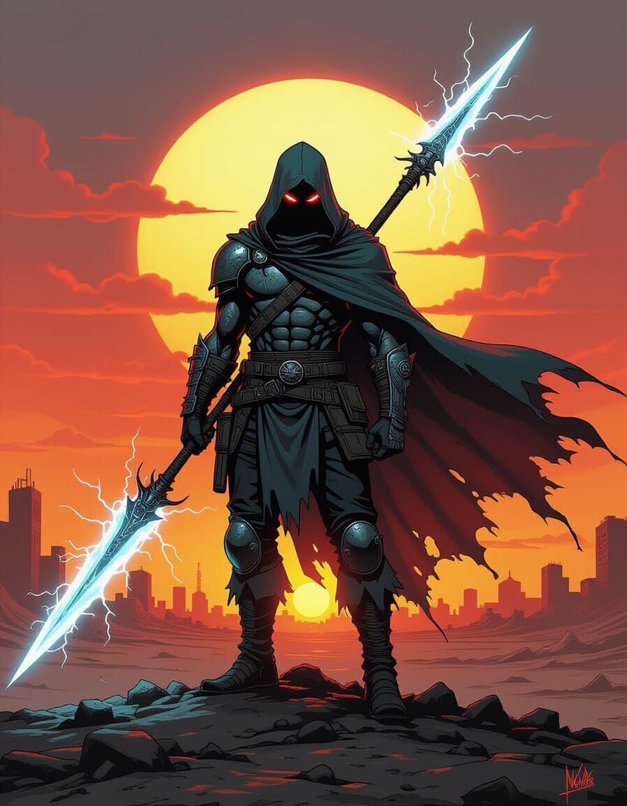 Post-Apocalyptic Nomad in Luminous Wasteland Comic Art