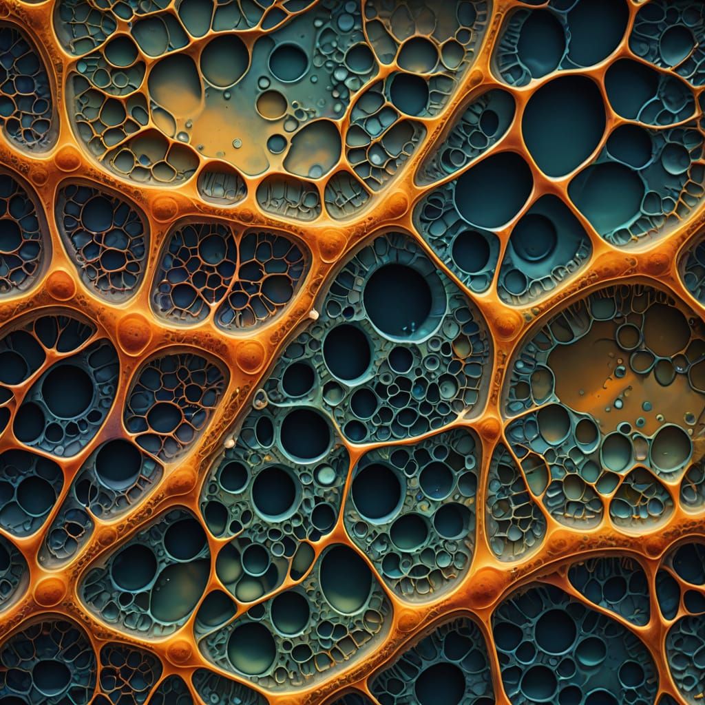 Abstract Calcium Cell Wall with Intricate Markings