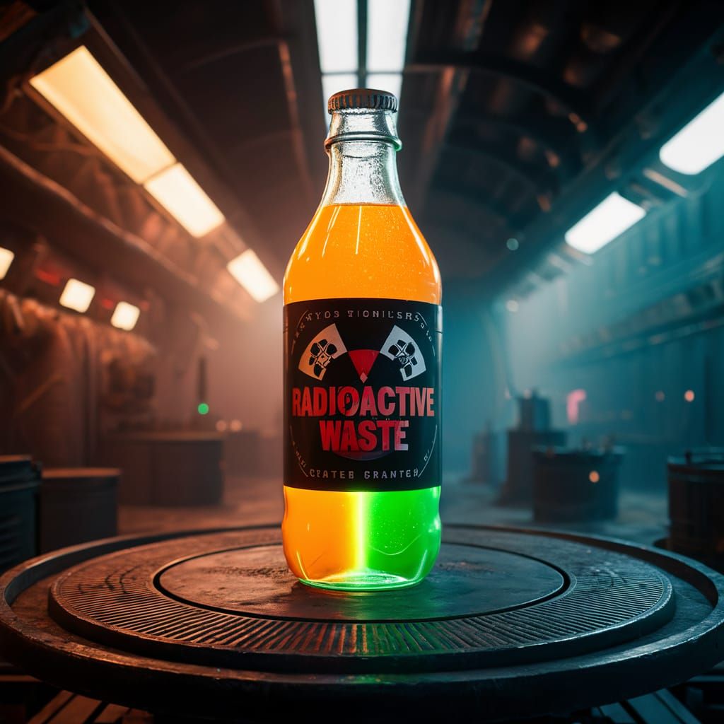 Radioactive Waste Soda in Nuclear Factory, Cinematic Still