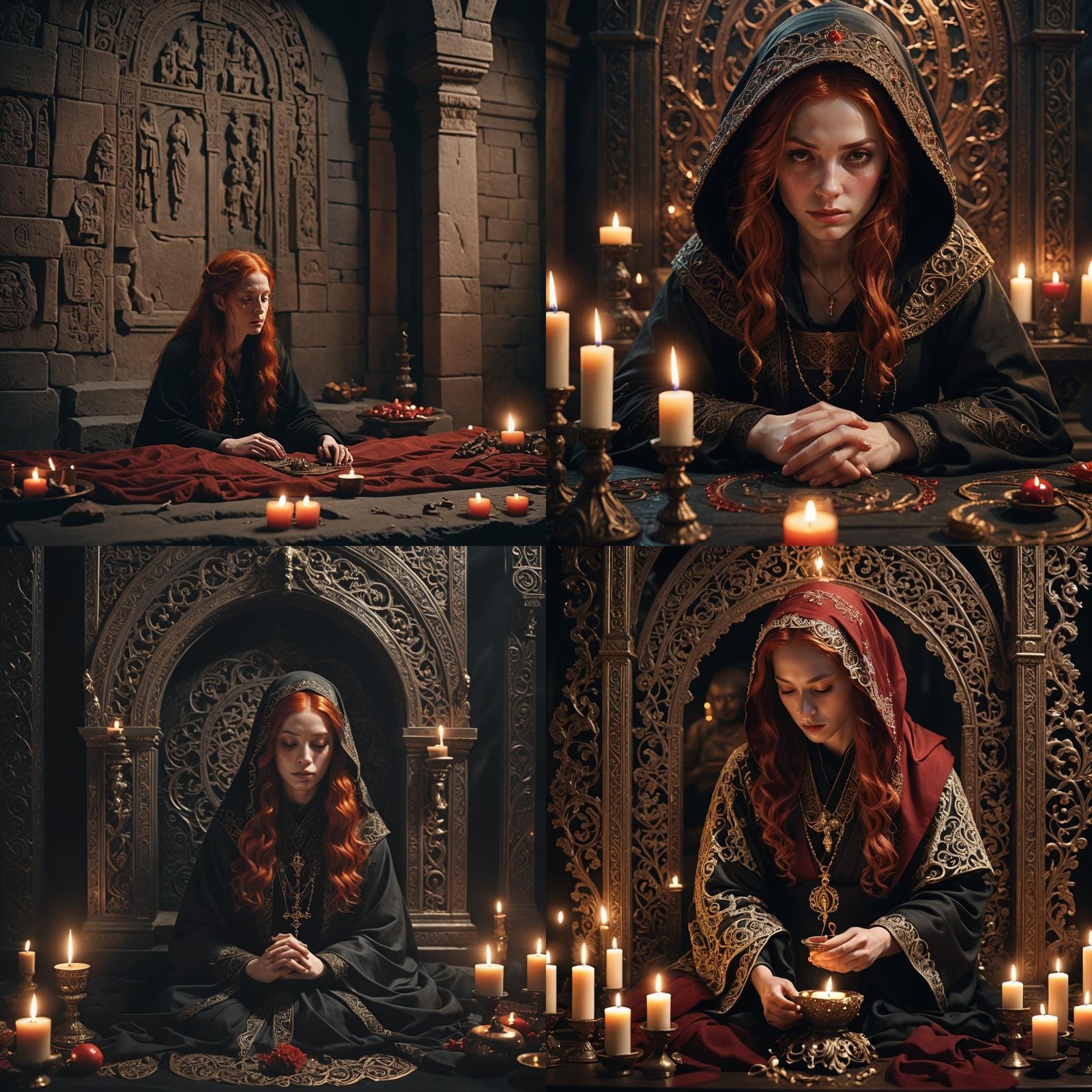 Mystical Sacrifice: Hyperrealistic Altar Scene