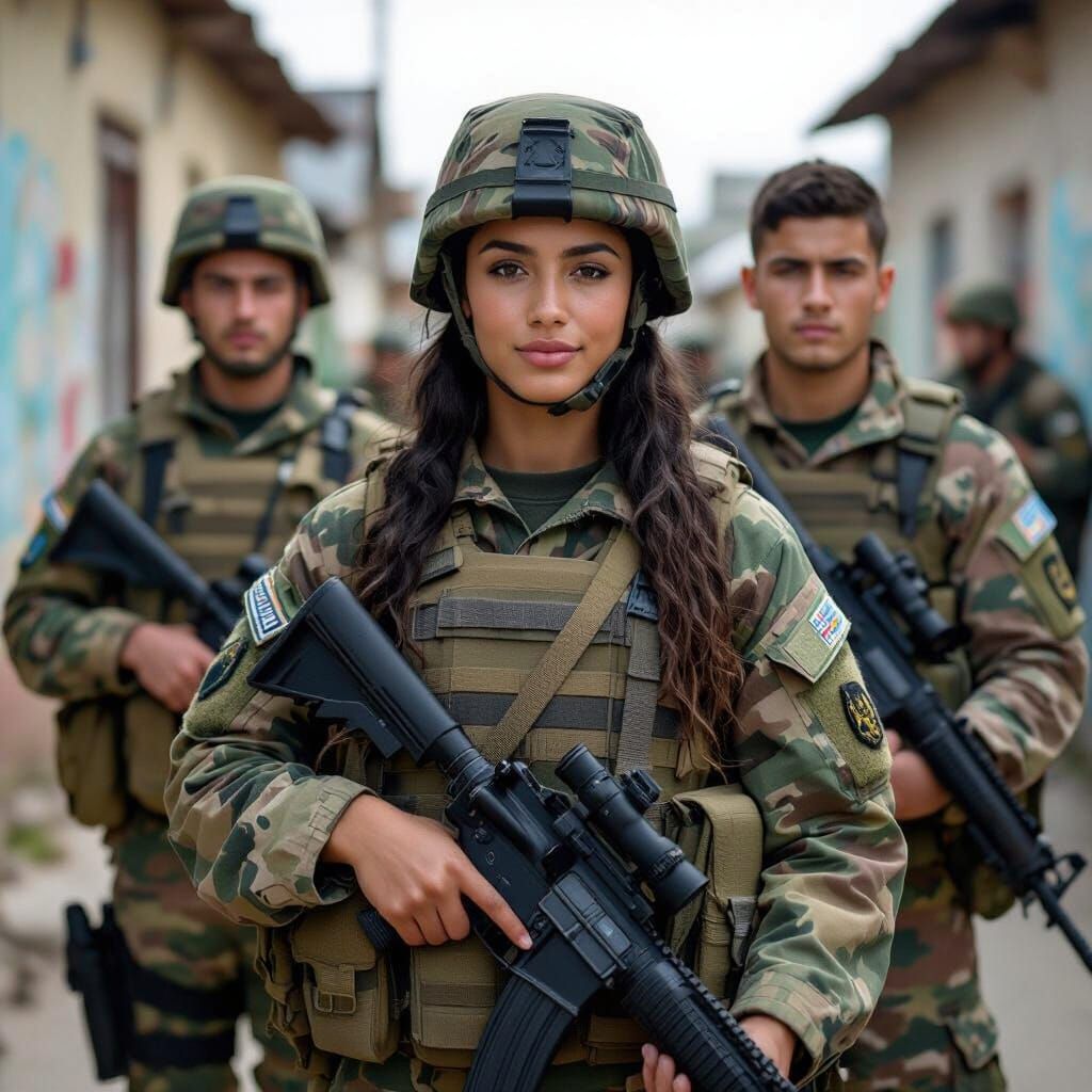 Diverse Soldiers in Barracks, Realistic Comic Style