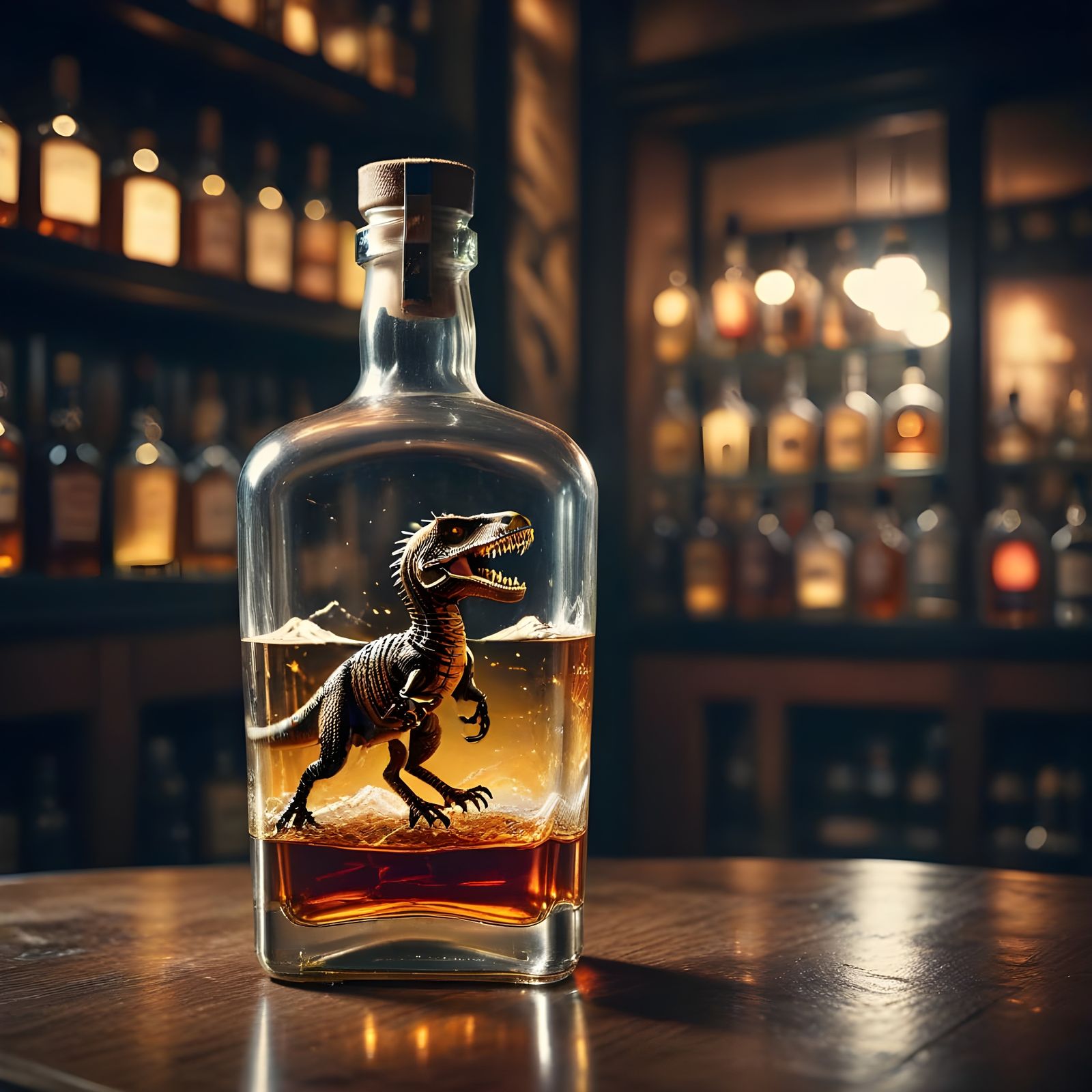 Double Exposure in a Whiskey Bottle