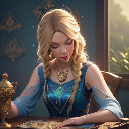 Pixar-Style Taylor Swift as Tarot Reader