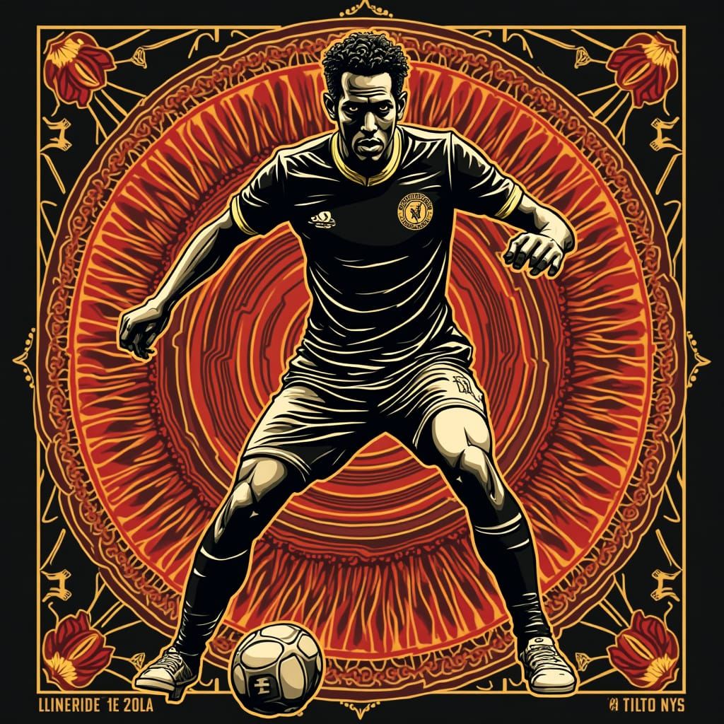 Soccer Team Shield with BDL Crest in Golden and Red, Inspire...