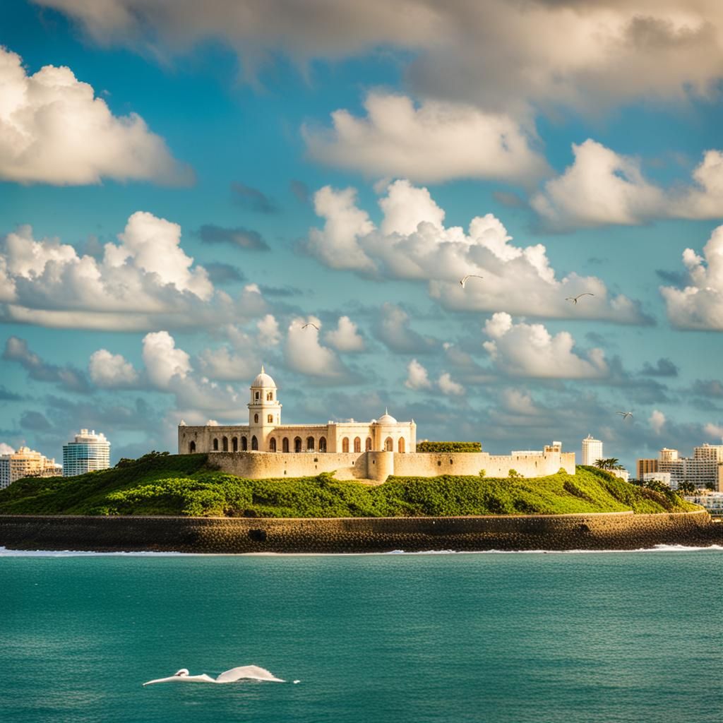 The Fortaleza in San Juan From the Ocean