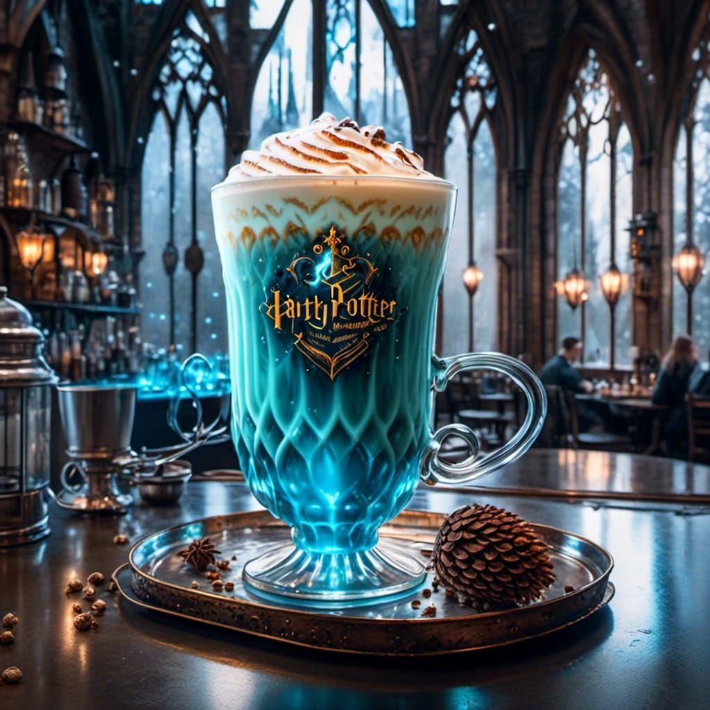 Magical Harry Potter Latte in Hogwarts Cafe