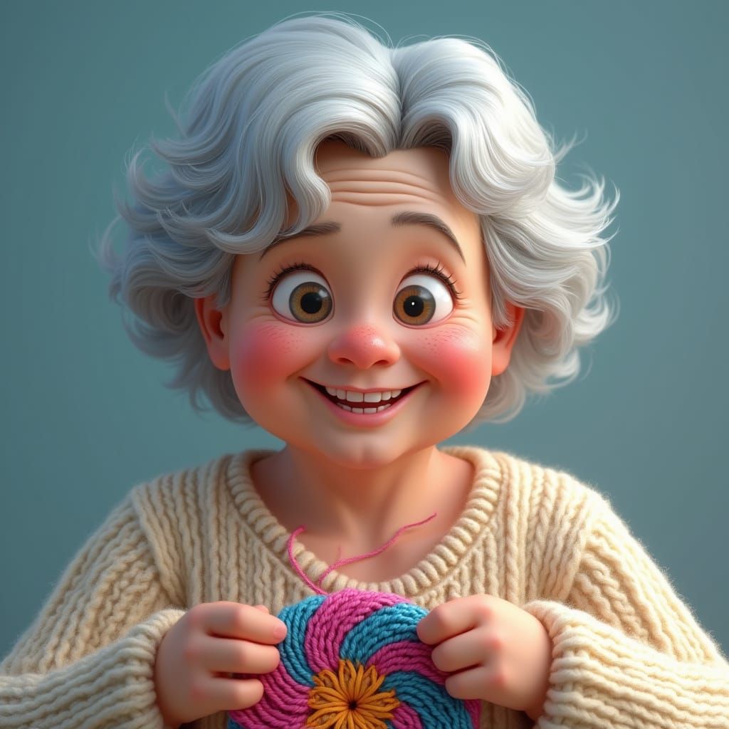 Modern Grandma Radiates Joy with Vibrant Crochet Mandala