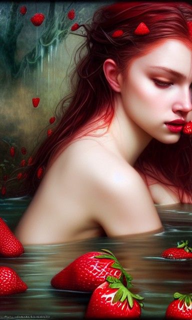 Strawberry Girl: Sensual Fantasy in Hyperrealism