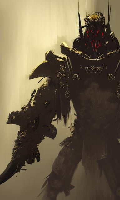 Ork Vampire Warrior in Dark Fantasy Style