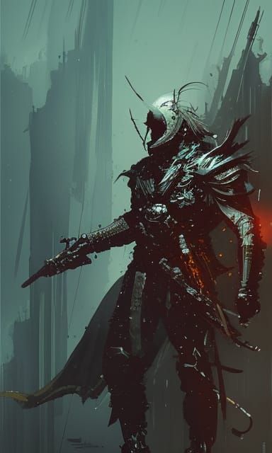 Ork Vampire Warrior in Dark Fantasy Style