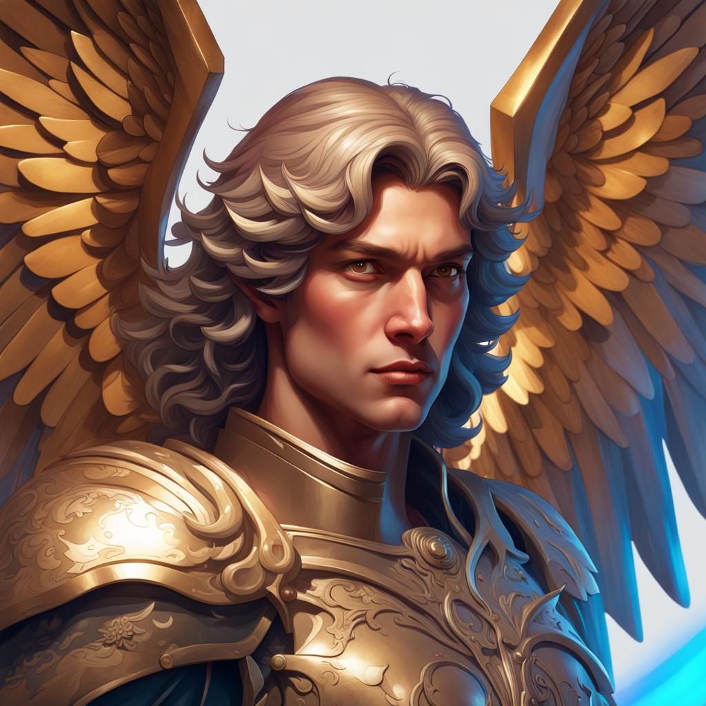 Archangel Michael Icon Portrait in Hyperdetailed Style