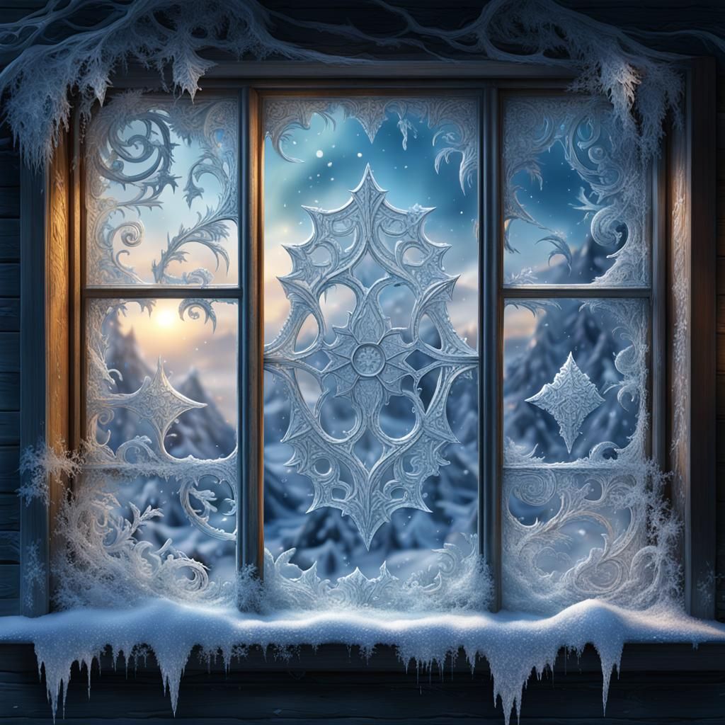 Jack Frost's Ice Art on a Window
