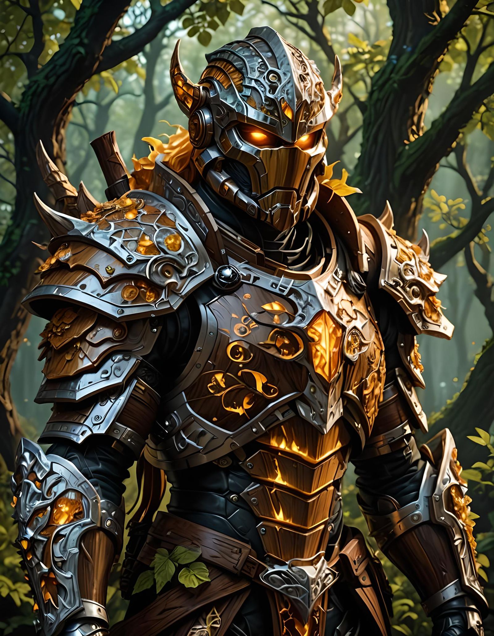 Honey Dew Warforged Hunter in Super-Realistic Style