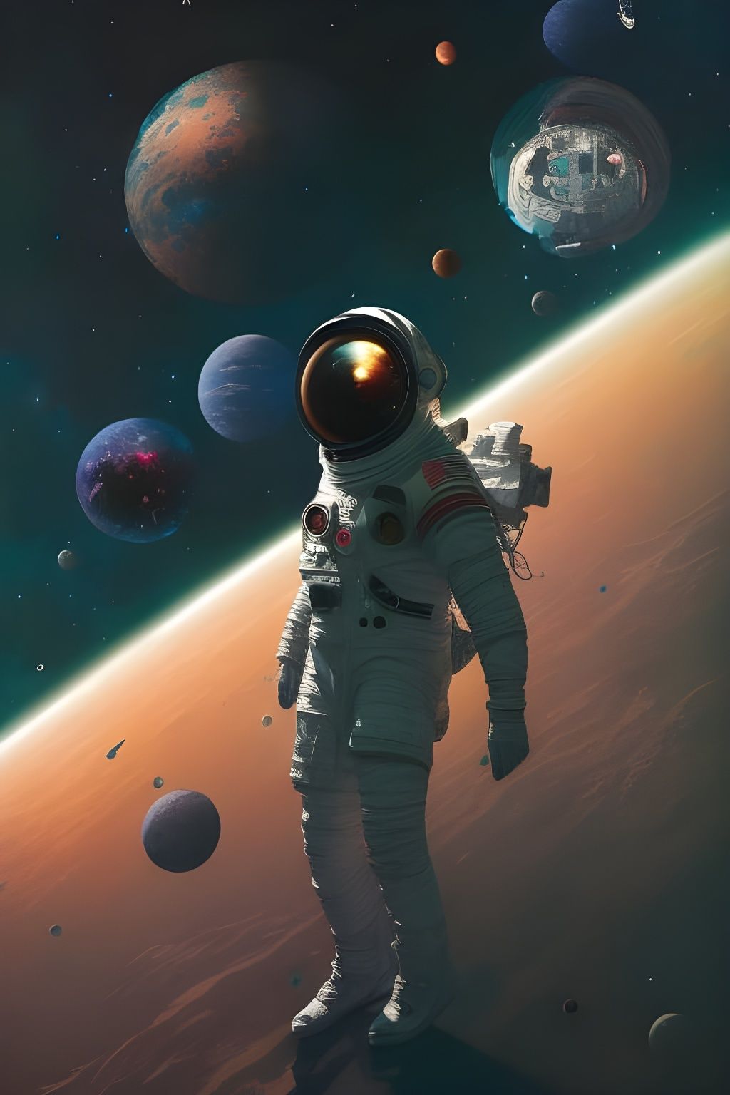 Astronaut in Space: Digital Matte Painting