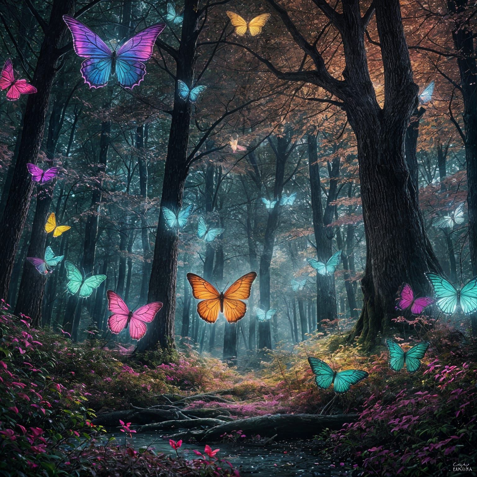 Cosmic Forest Editorial in Surreal Style