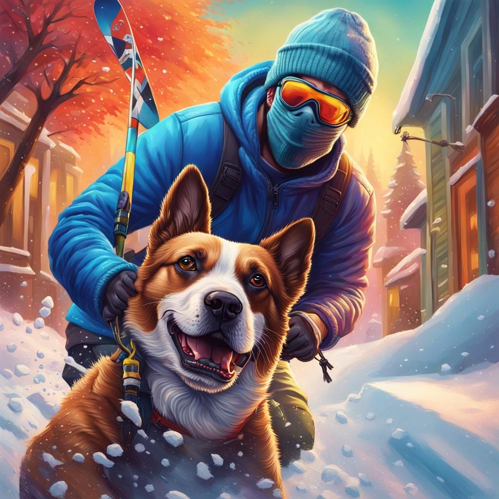 Hyperrealistic Dog Theft Concept Art