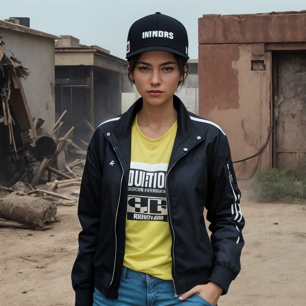 Tomboy with a Mechanical Toy in a Gritty Urban Aesthetic