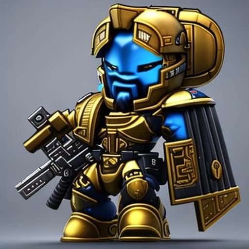 Chibi Golden Doodle Space Marine
