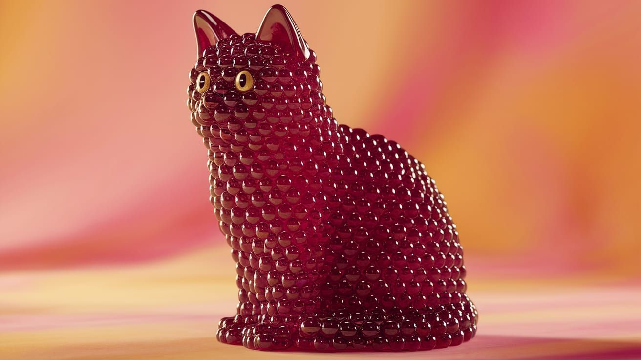 Surreal Jelly Cat in Pastel Hues