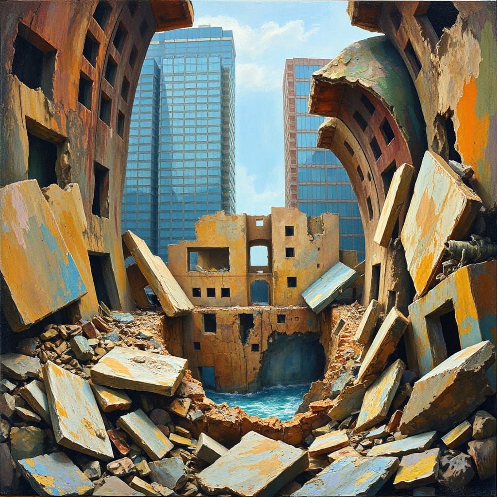 Lost Civilizations Unearthed: Neo-Impressionist Sinkhole