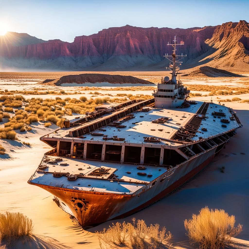 Abandoned Aircraft Carrier in Arizona Desert