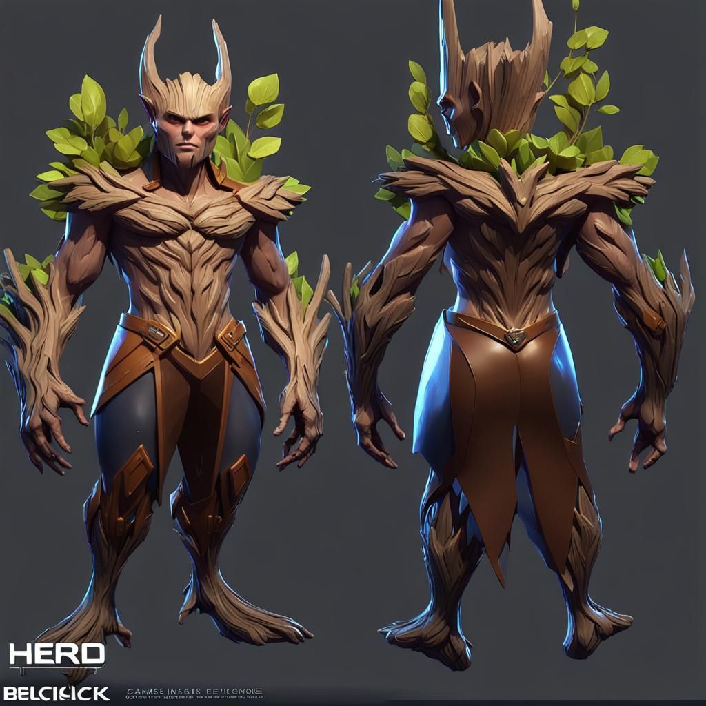 Belerick as Groot: Mobile Legends Skin Concept