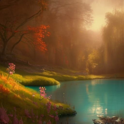 Fairycore Castle in Spring Sunlight