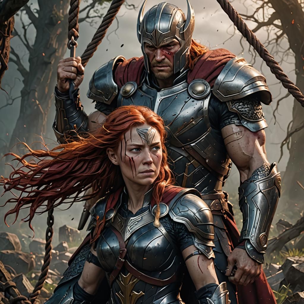 Lady Thor's Tragic Fate in Detailed Matte Painting
