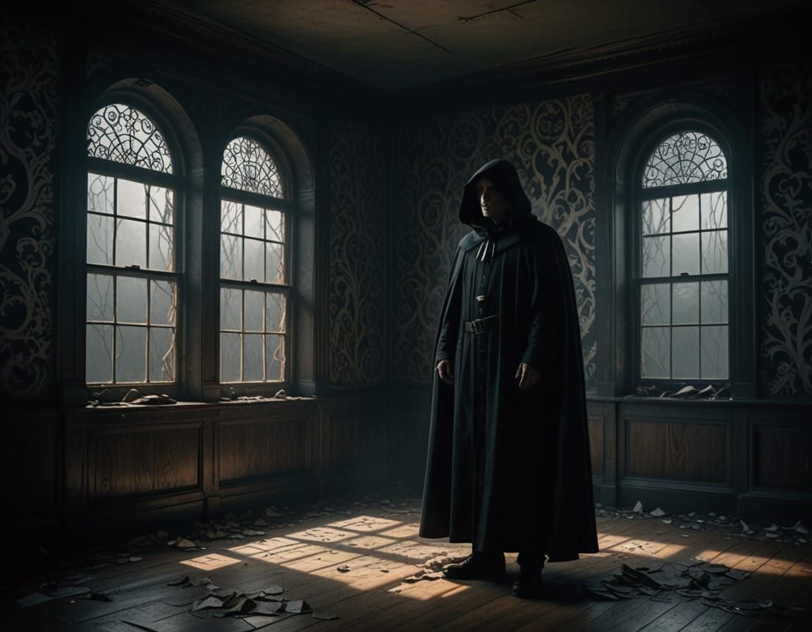 Ethereal Figure Emerges from Shadows in a Haunting, Low-Lit ...