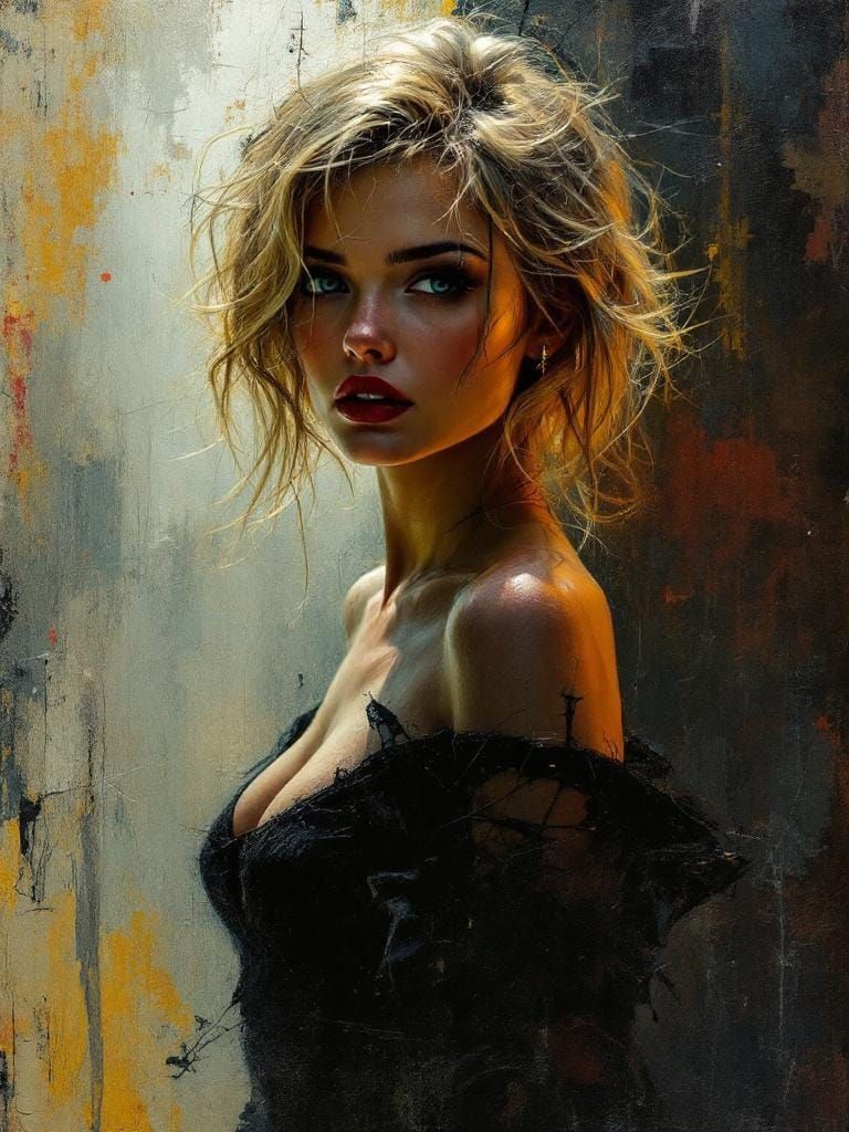 1950s Pin-Up in Film Noir Style