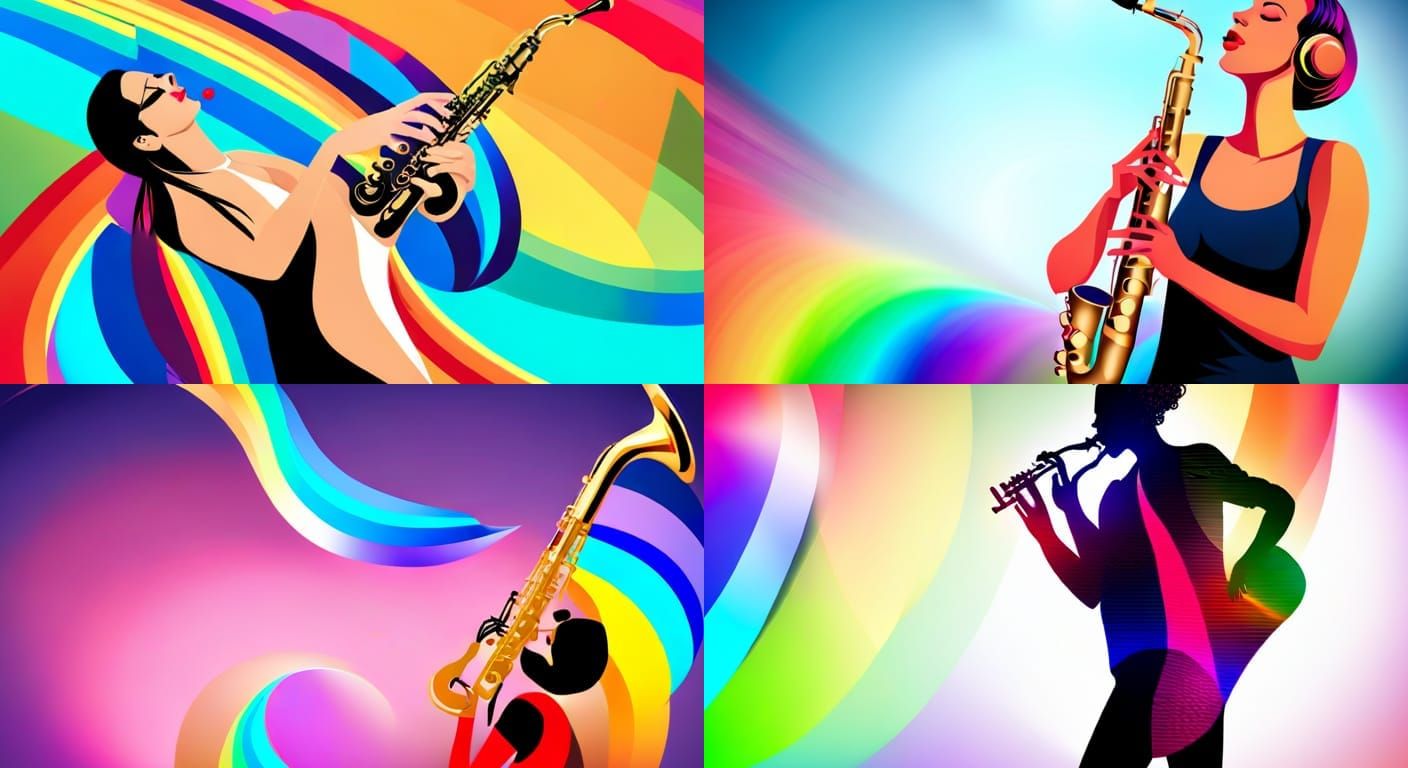 Rainbow Jazz: Woman Saxophonist's Colorful Music