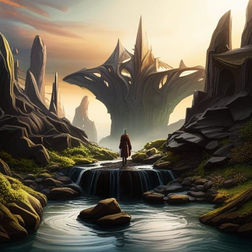 Detailed Matte Painting of a Strange Man