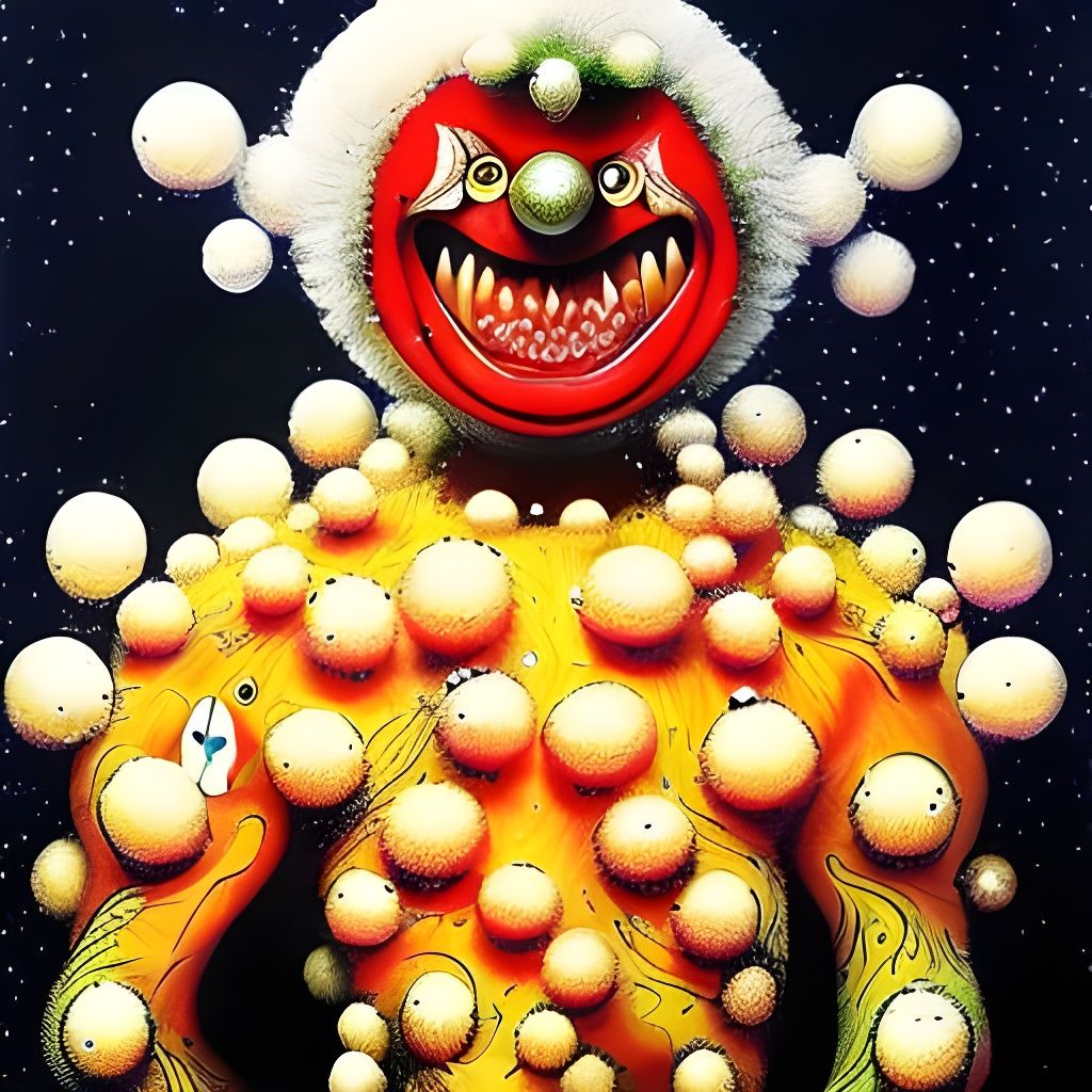 Hideous Mr. Bean Santa Claus Mutant Hybrid