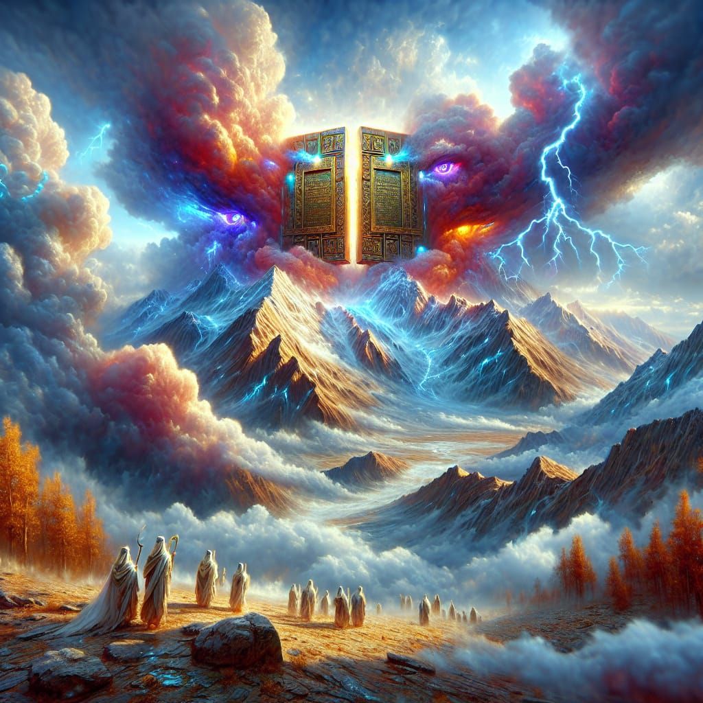 Mount Sinai and the Ten Commandments in Digital Art