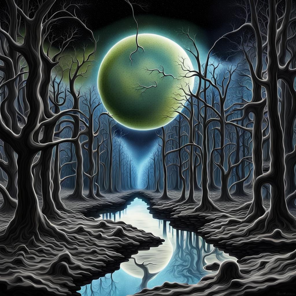 Surreal Abstract World in Black and White