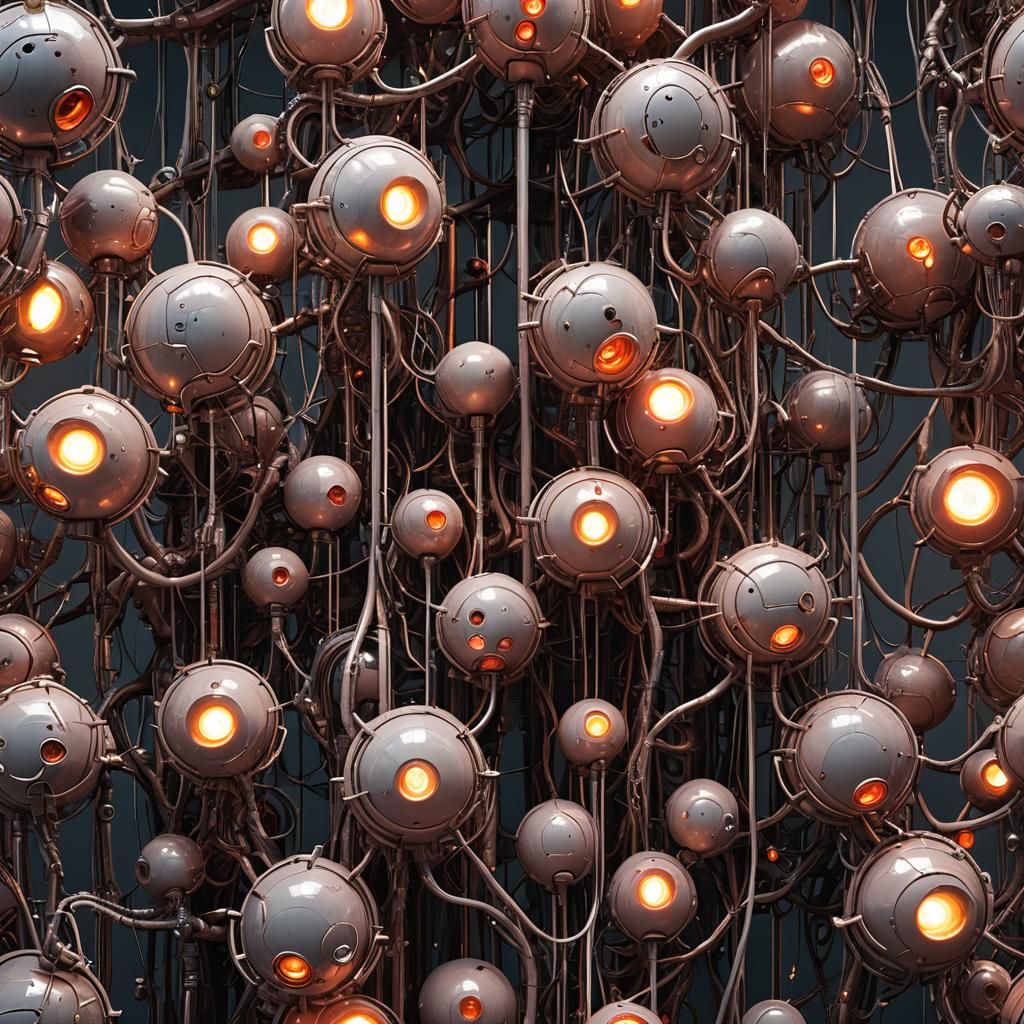 Cyberpunk Lights in Organic, Detailed Style