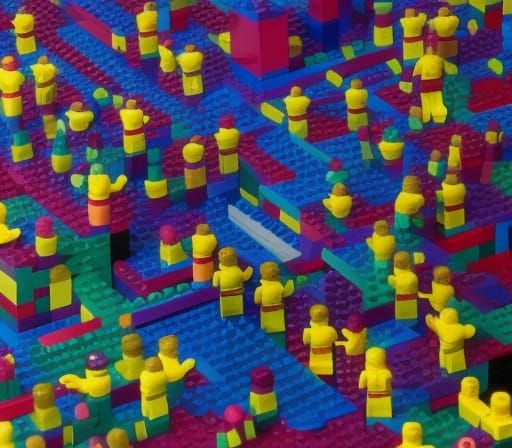 Lego Duckling Hallucinations: A Straining Image