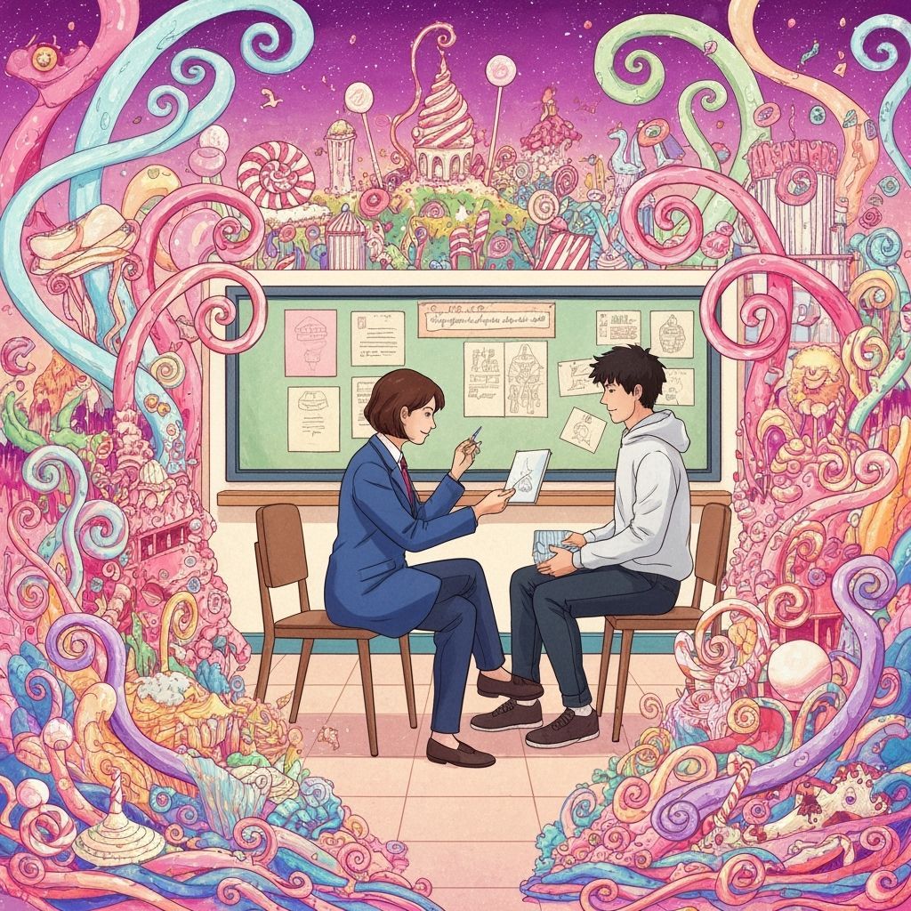 Psychologist Aids Teenager in Whimsical Candyland School Set...