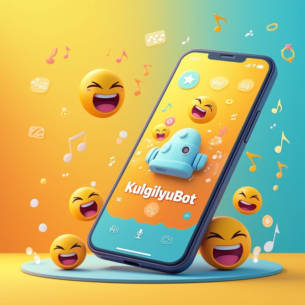 Fun Telegram Bot Poster with Laughing Emojis